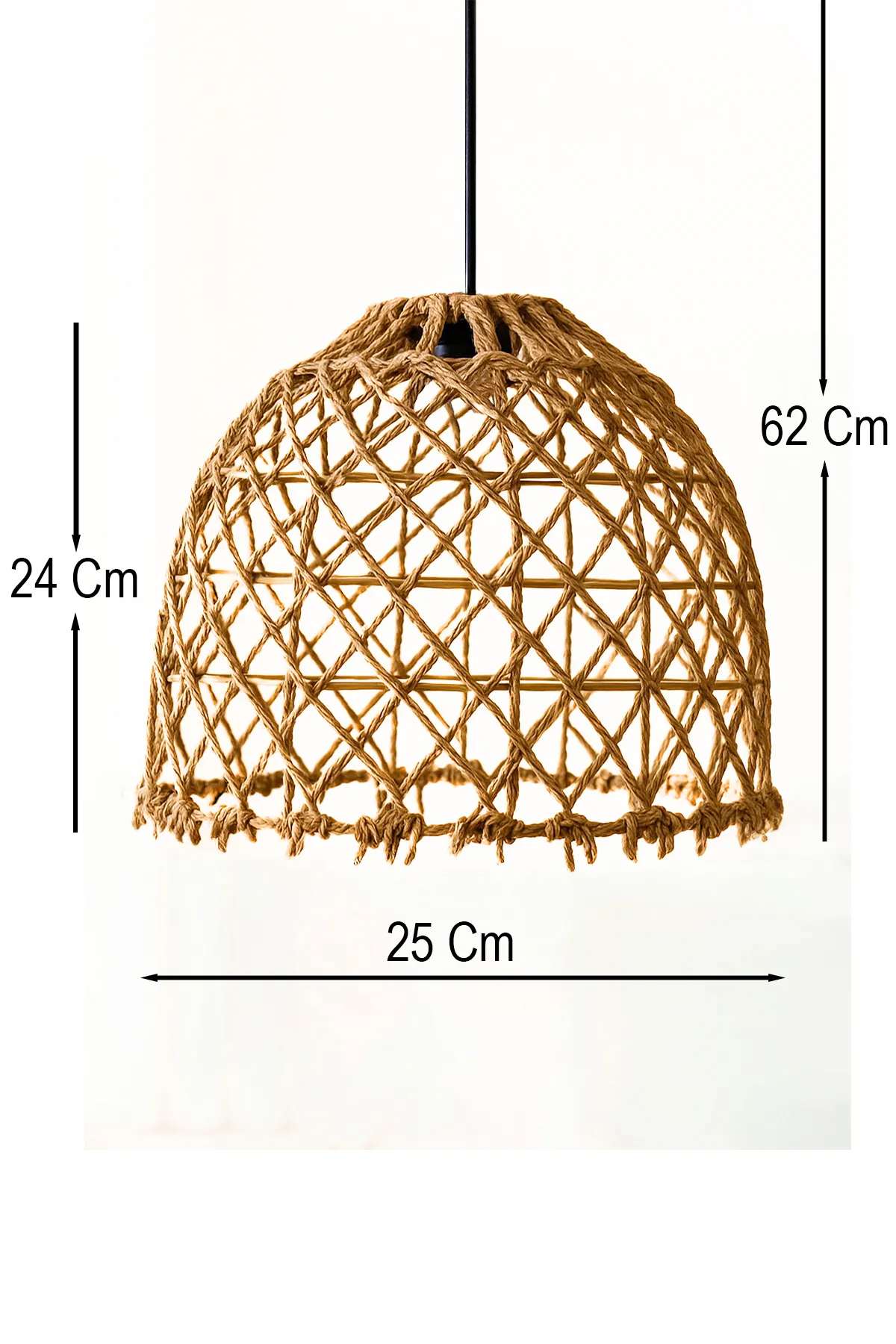 Candeeiro de Teto – 25-62 cm – Bege – Plástico