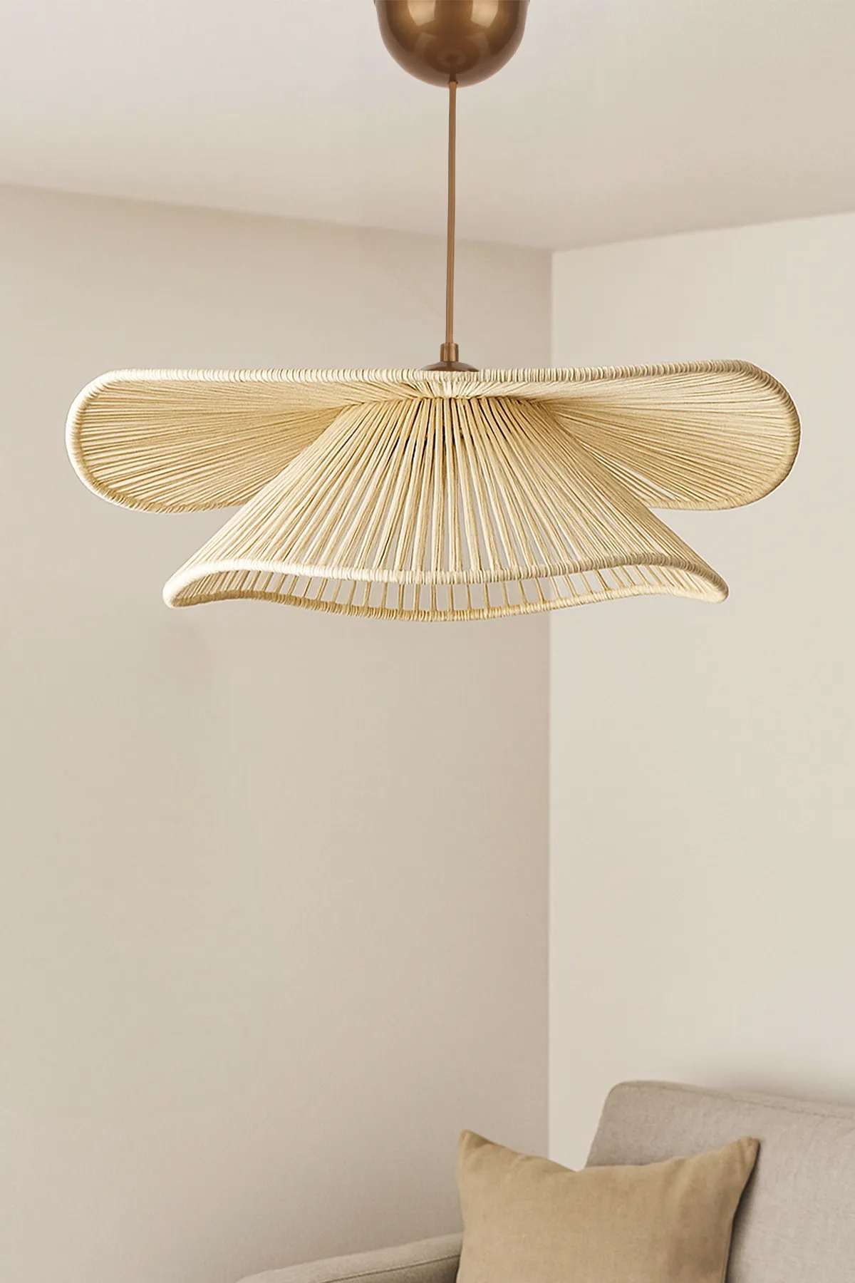 Candeeiro de Teto – 18-52 cm – Creme – Plástico