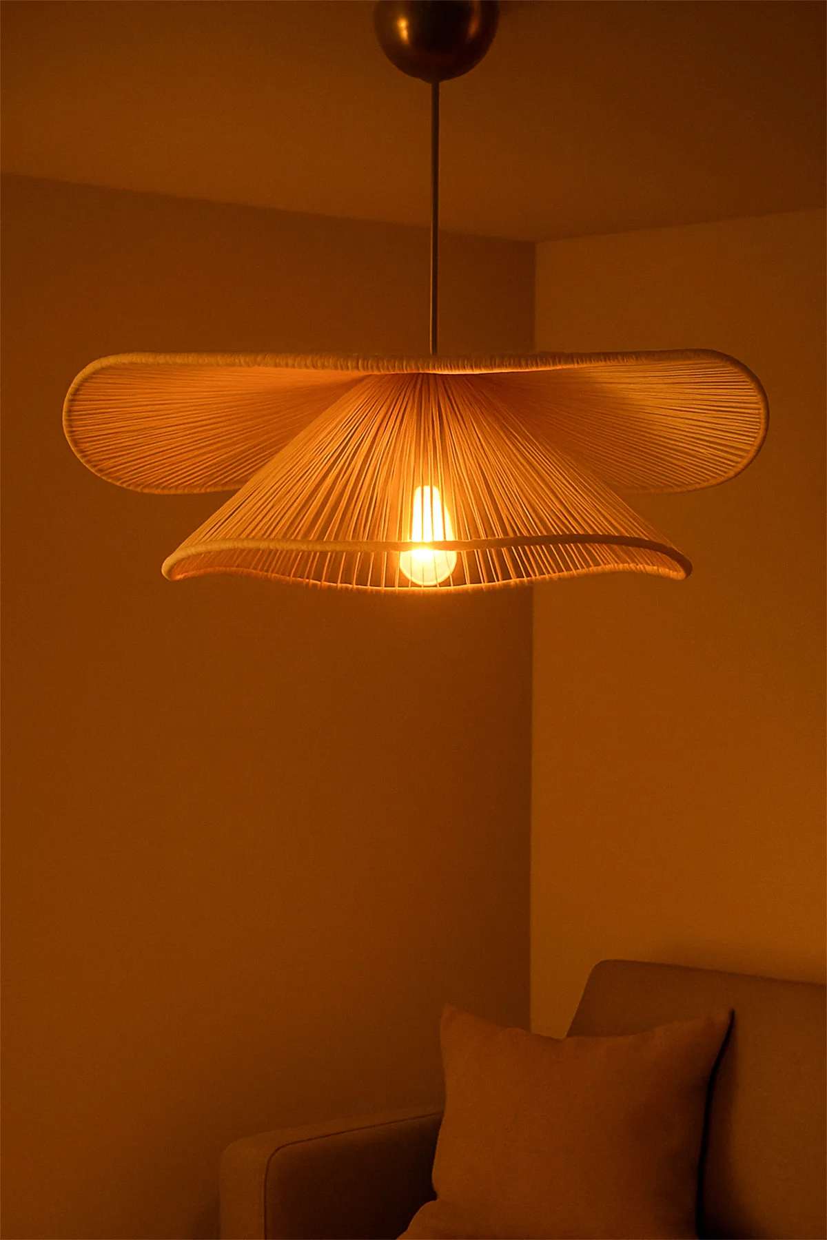 Candeeiro de Teto – 18-52 cm – Creme – Plástico