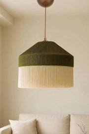 Candeeiro de Teto – 35-70 cm – Verde e Creme – Plástico