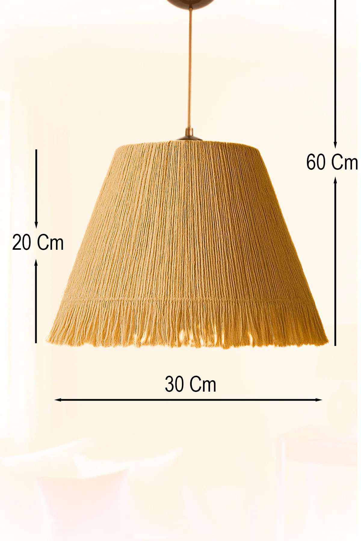 Candeeiro de Teto - 20-60 cm - Bege - plástico