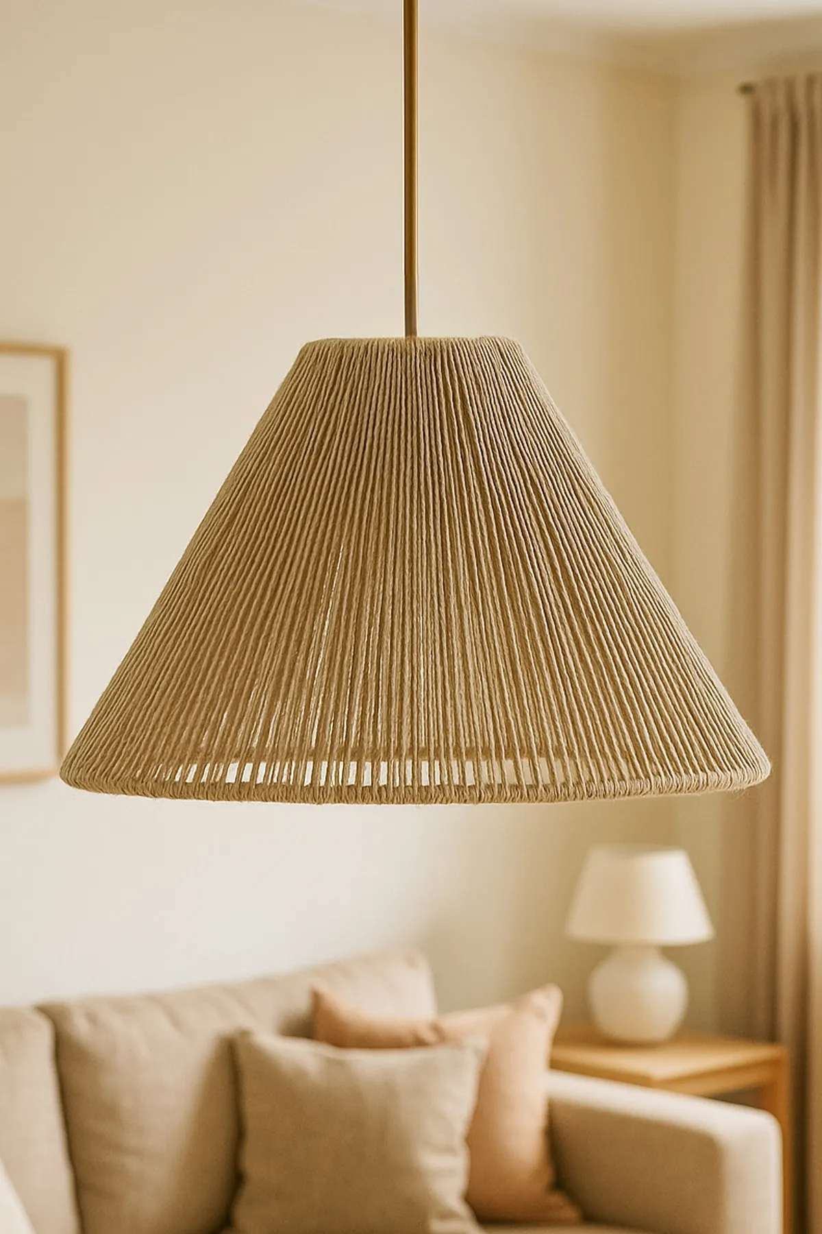 Candeeiro de Teto – 18-54 cm – Bege – Plástico
