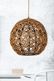 Candeeiro de Teto – 33-65 cm – Bege – Plástico e Juta