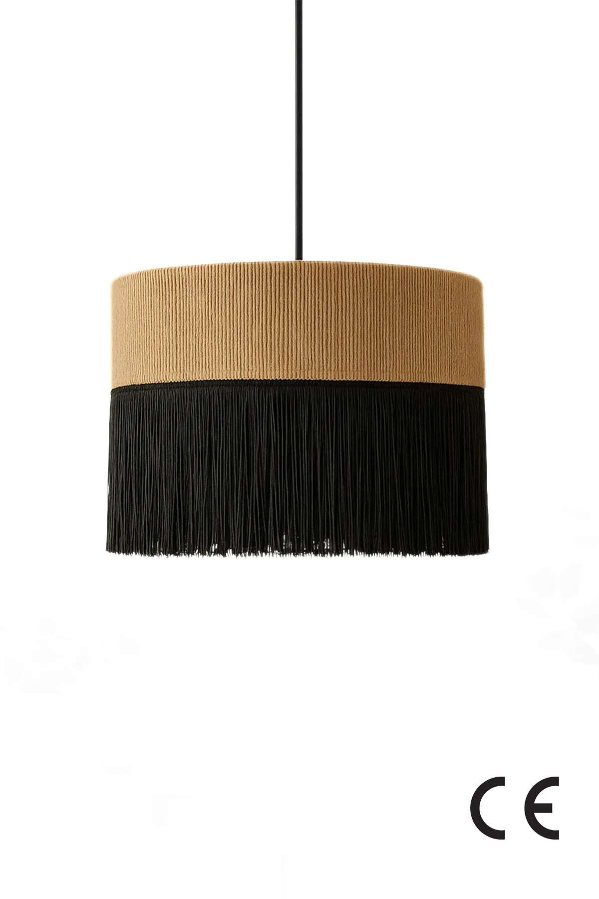 Candeeiro de Teto – 26-50 cm – Bege e Preto – Plástico