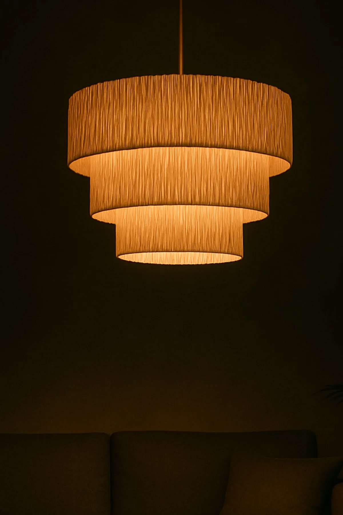 Candeeiro de Teto – 28-62 cm – Creme – Plástico