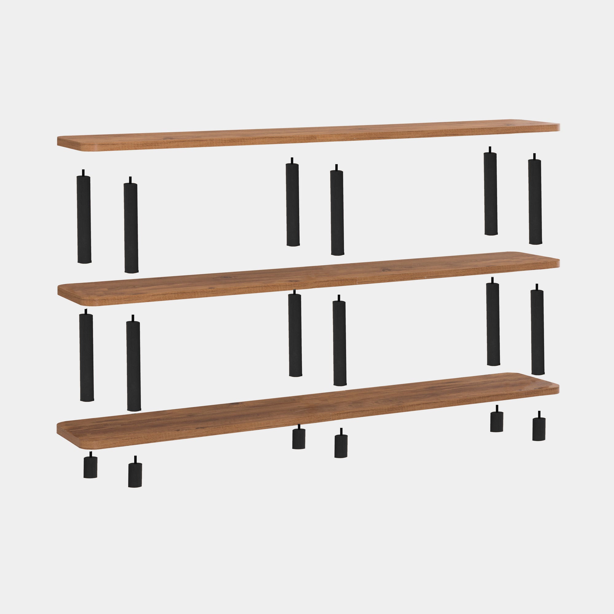 Estante de Livros – 150 cm – Preto e Pinho Atlântico – Painéis de Partículas revestidos a Melamina