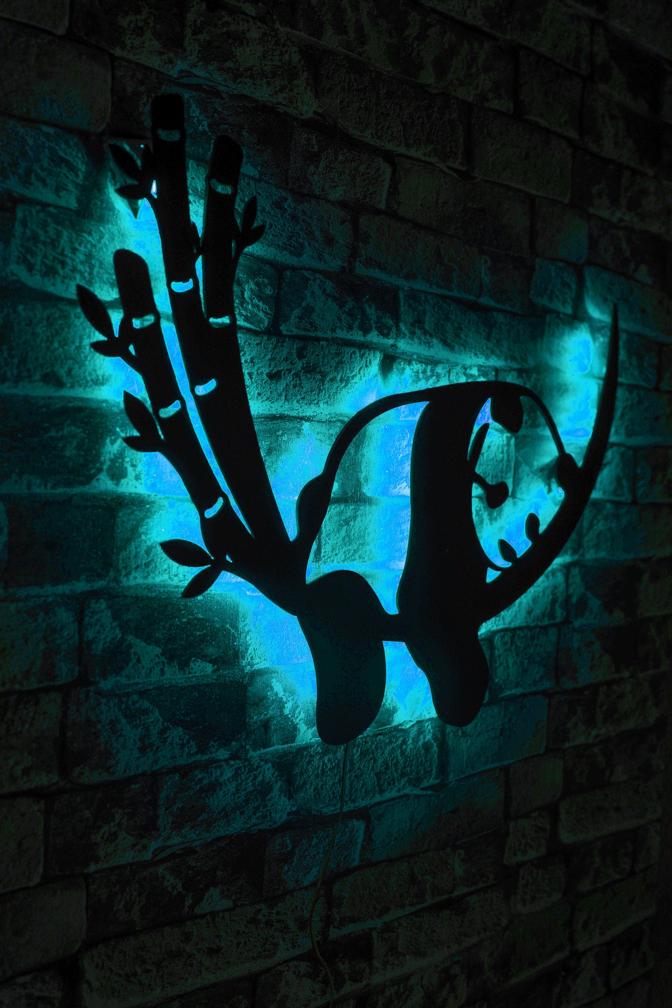 Iluminação LED Decorativa Azul com Base MDF - 60 LEDs/m e Adaptador 12V Incluído