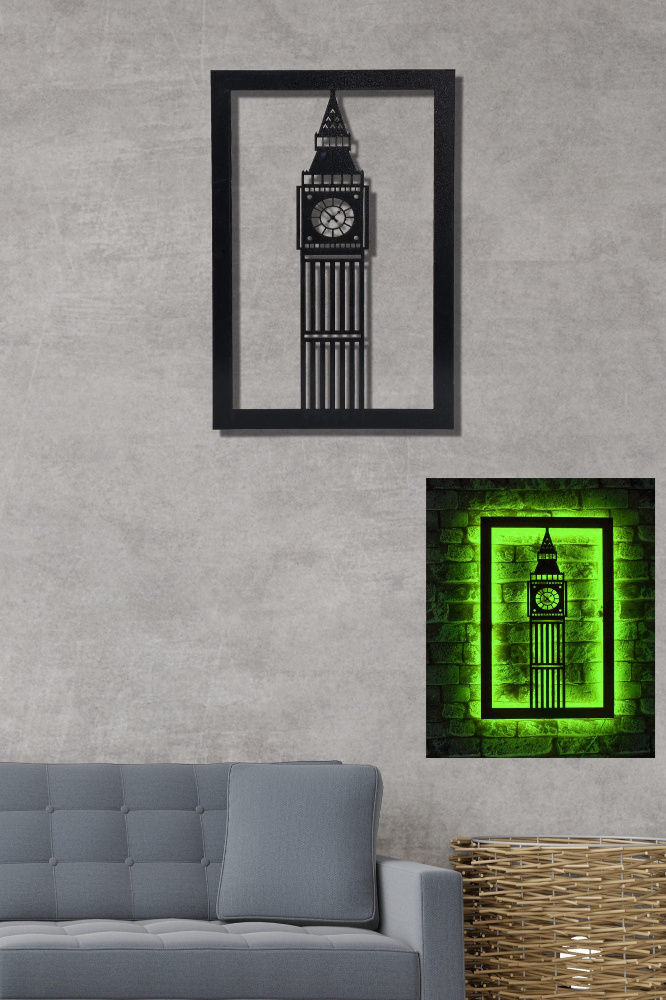 Iluminação LED Decorativa Verde com Base MDF - 60 LEDs por Metro e Adaptador 12V Incluído