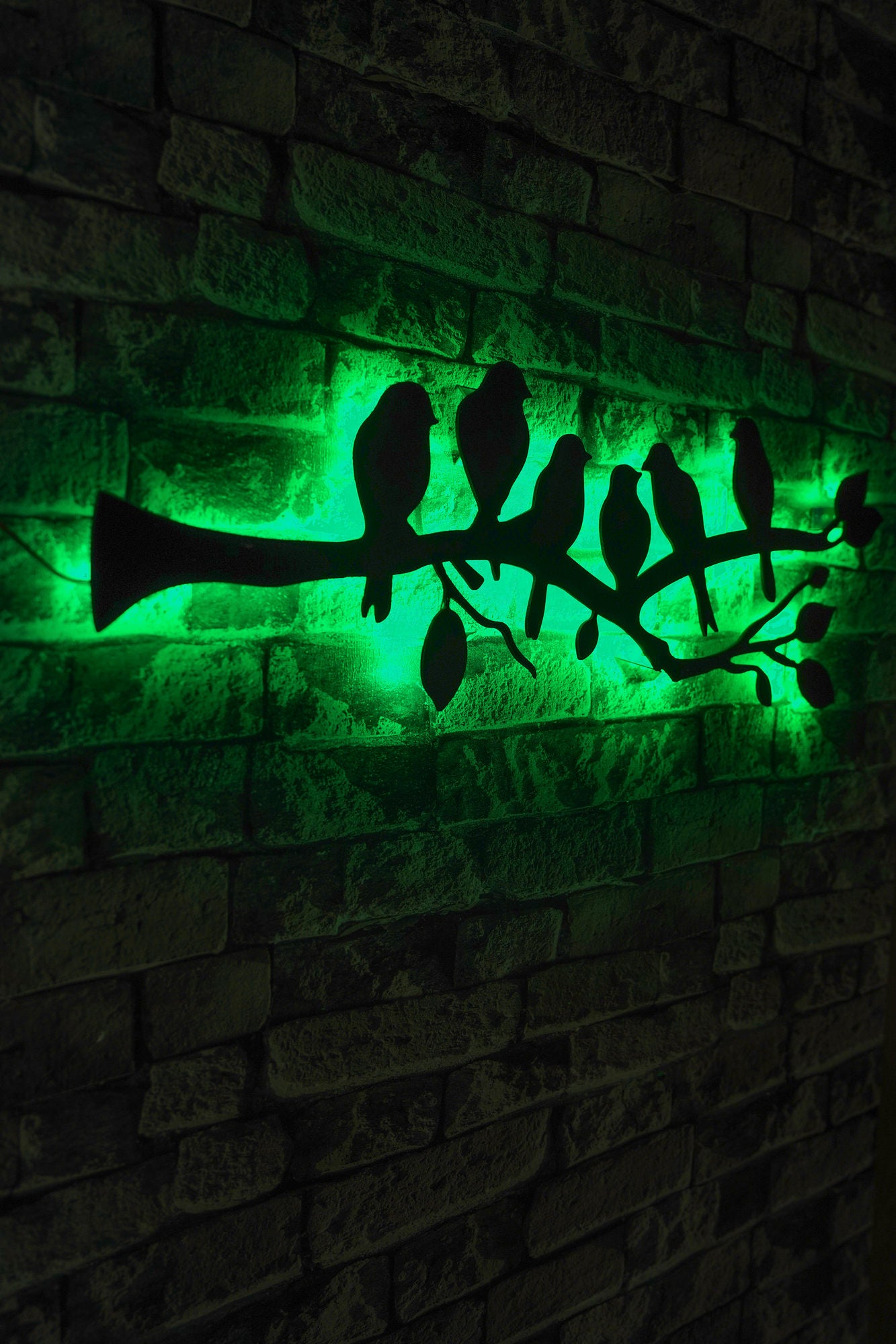 Iluminação LED Decorativa Verde com Base MDF - 60 LEDs/m e Adaptador 12V Incluído
