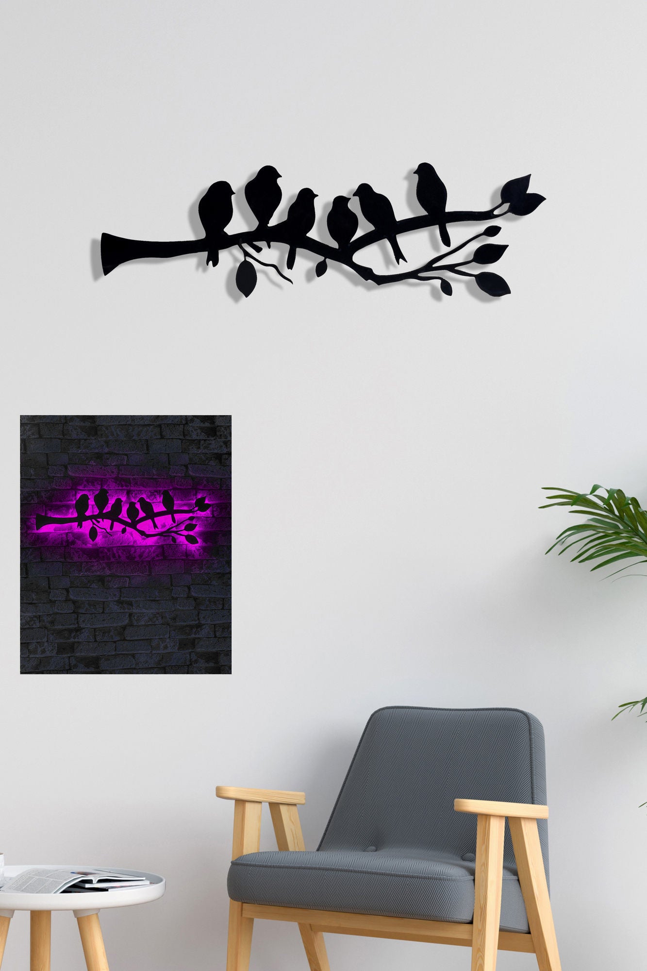 Iluminação LED Decorativa Rosa com Base MDF - 60 LEDs por Metro e Adaptador 12V Incluído