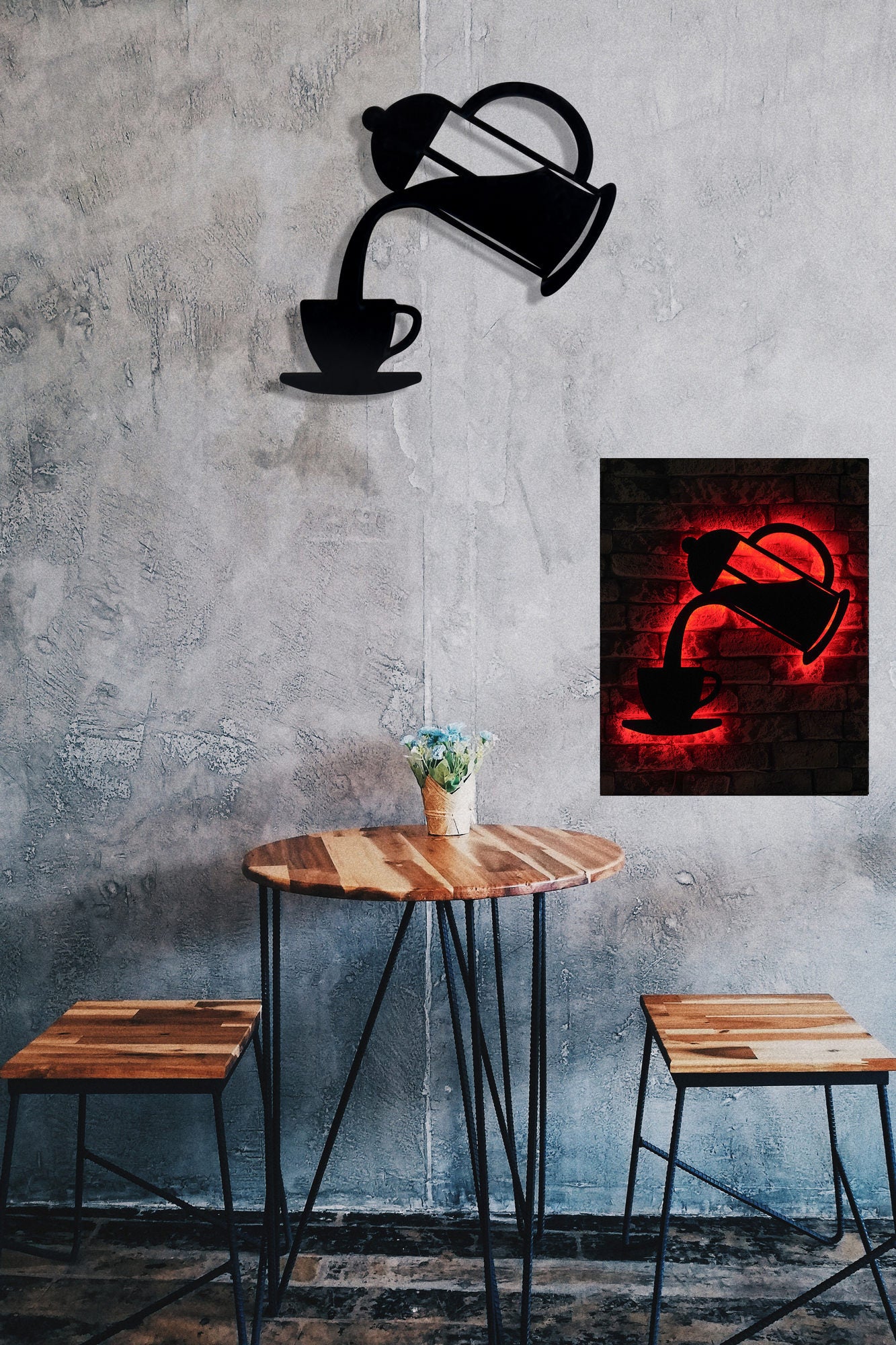 Painel LED Decorativo Vermelho 50x50cm - Iluminação Ambiente Premium com Base MDF e 60 LEDs por Metro