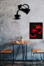 Painel LED Decorativo Vermelho 50x50cm - Iluminação Ambiente Premium com Base MDF e 60 LEDs por Metro