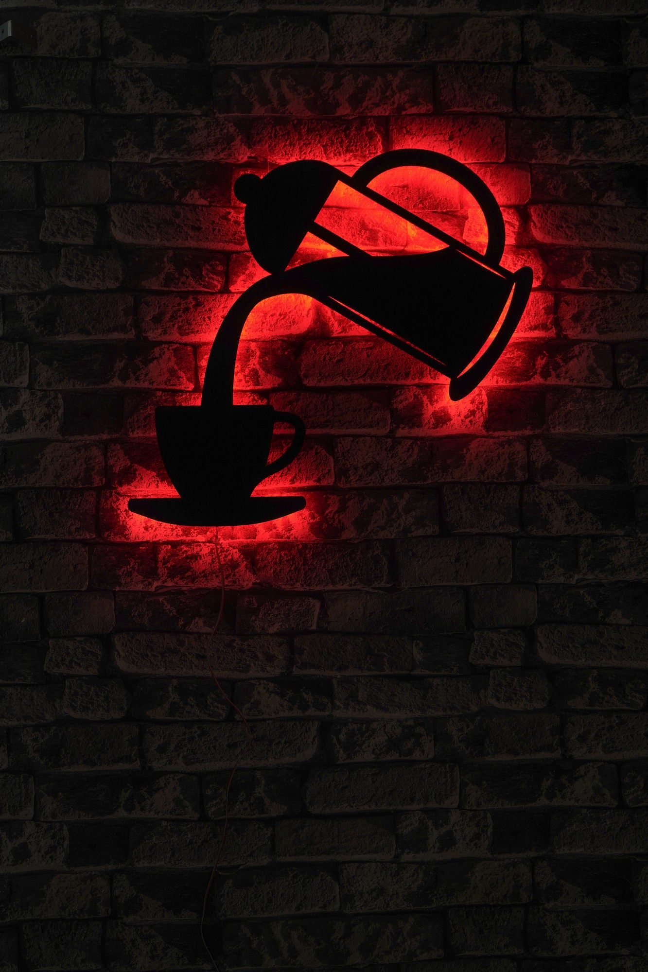 Painel LED Decorativo Vermelho 50x50cm - Iluminação Ambiente Premium com Base MDF e 60 LEDs por Metro