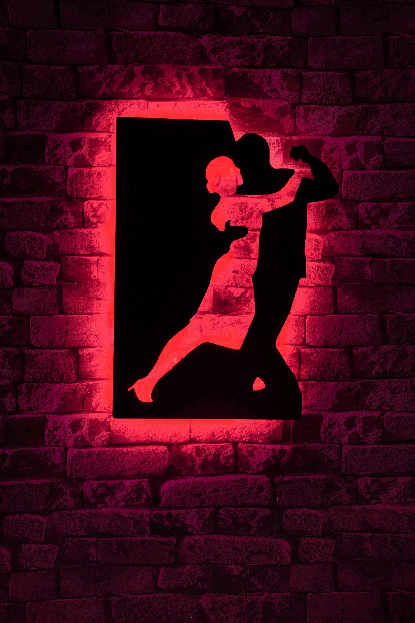 Iluminação LED Decorativa Vermelha com Base MDF - 60 LEDs/m e Adaptador 12V Incluído