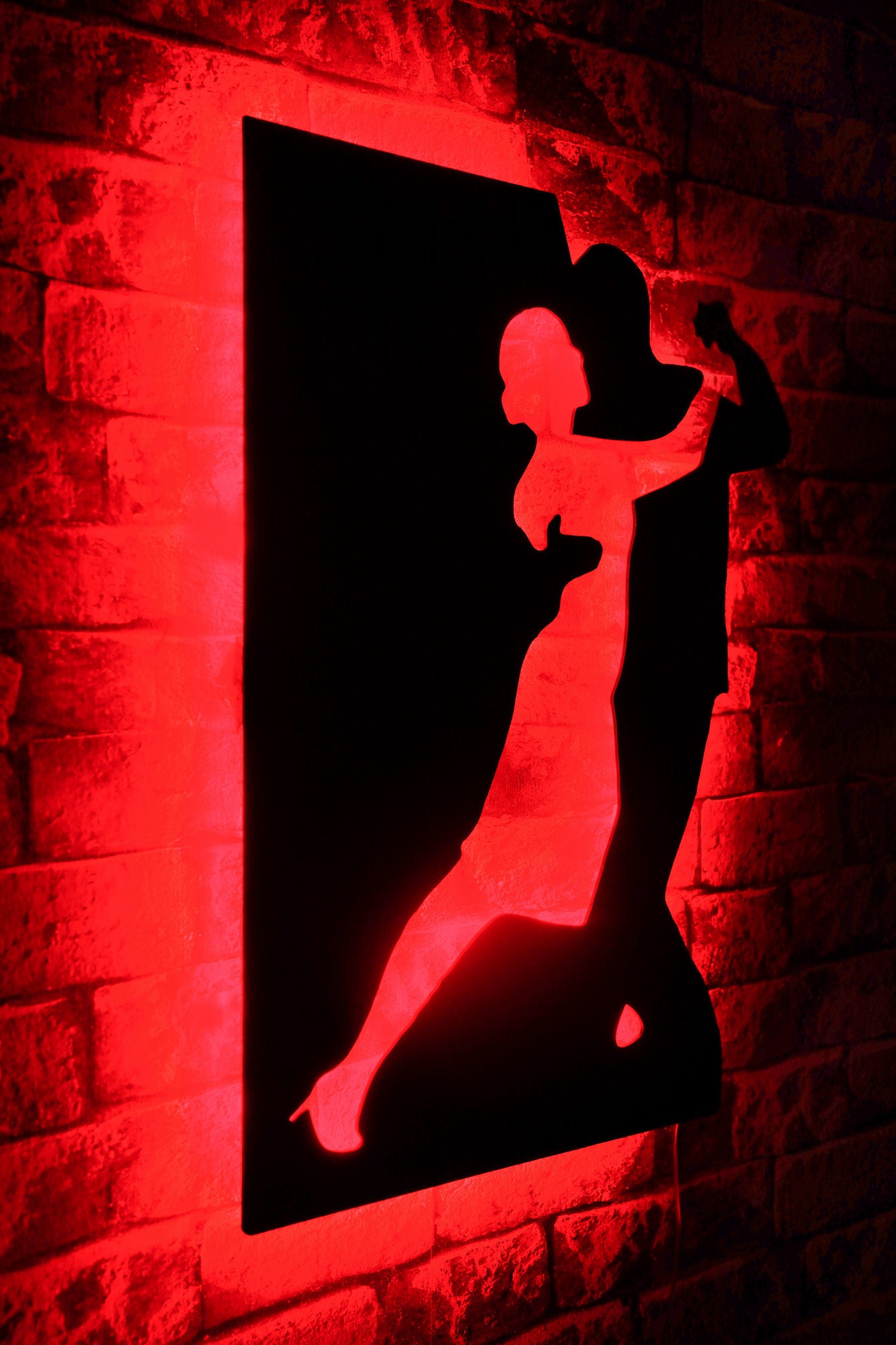 Iluminação LED Decorativa Vermelha com Base MDF - 60 LEDs/m e Adaptador 12V Incluído