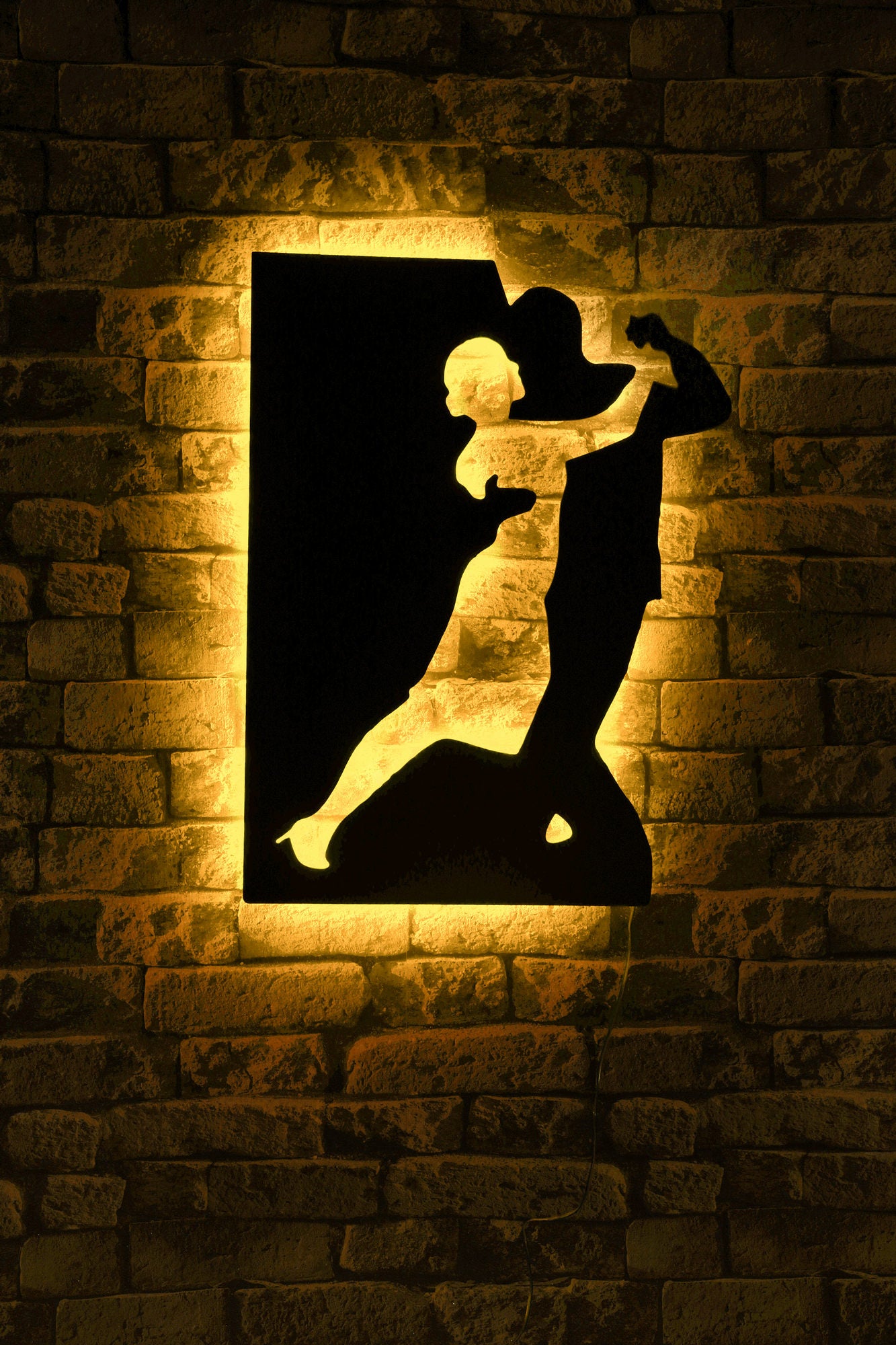 Iluminação LED Decorativa Amarela com Base MDF - 60 LEDs/m e Adaptador 12V Incluído