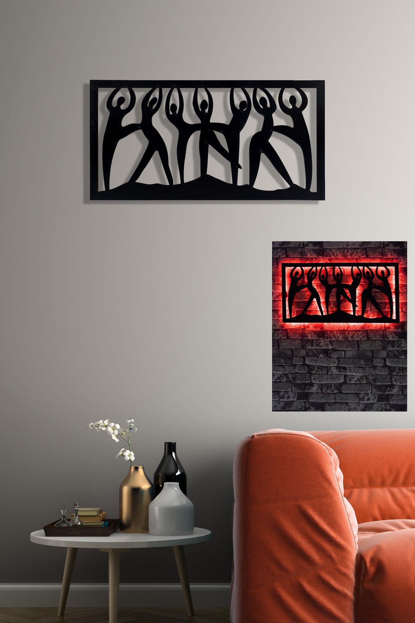 Iluminação LED Decorativa Vermelha com Base MDF - 60 LEDs/m e Adaptador 12V Incluído