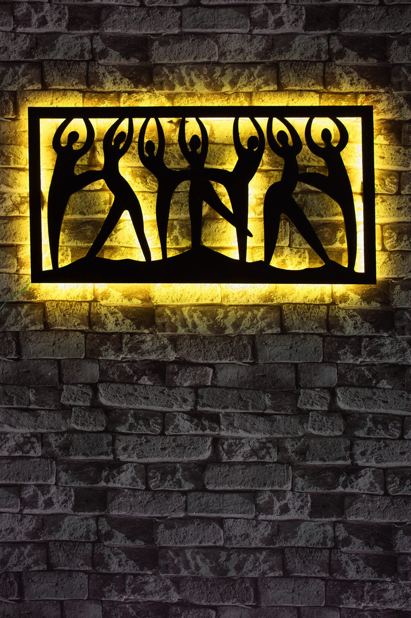 Iluminação LED Decorativa Amarela com Base MDF - 60 LEDs/m e Adaptador 12V Incluído