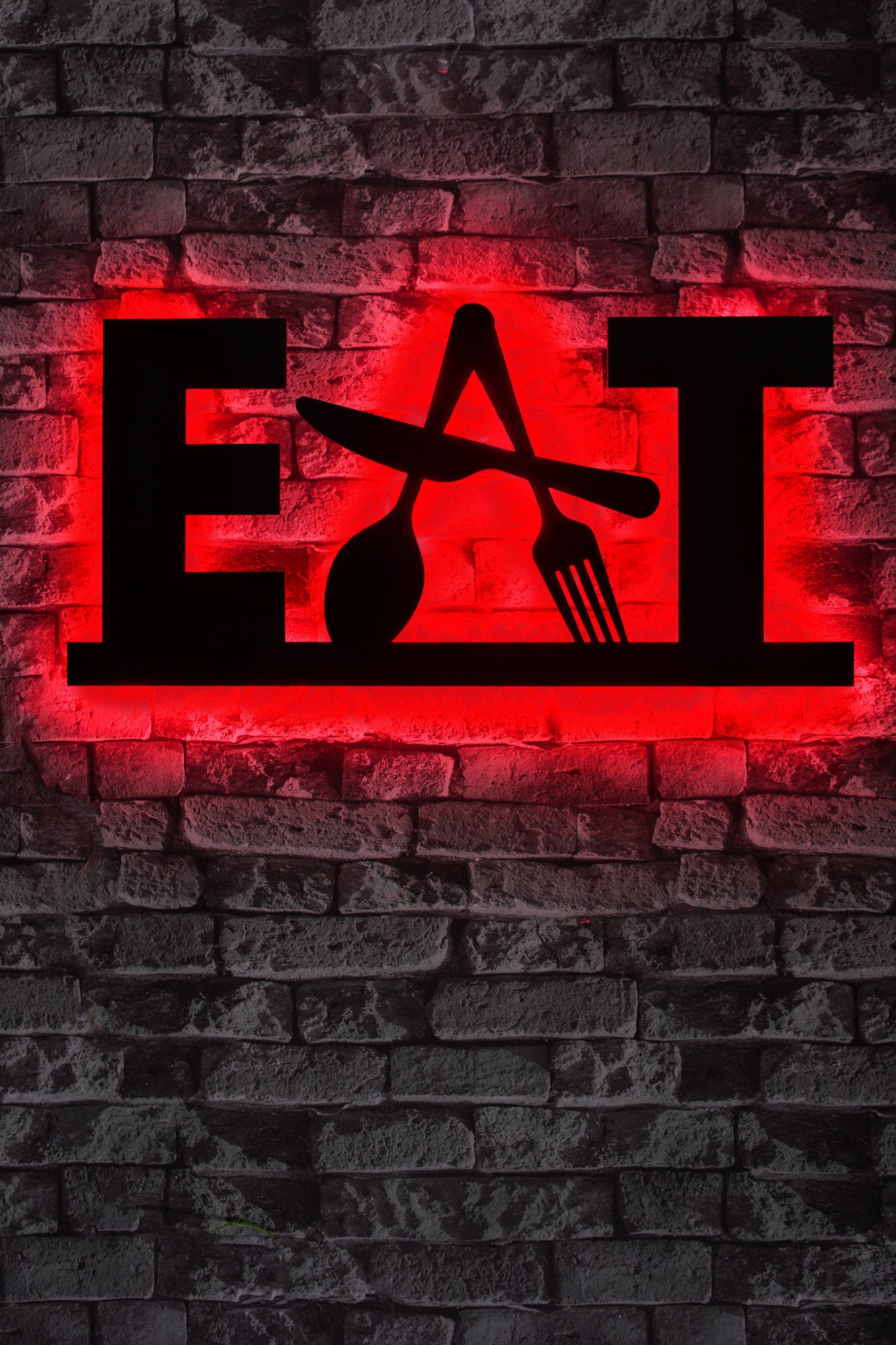 Iluminação LED Decorativa Vermelha com Base MDF - 60 LEDs/m e Adaptador 12V Incluído