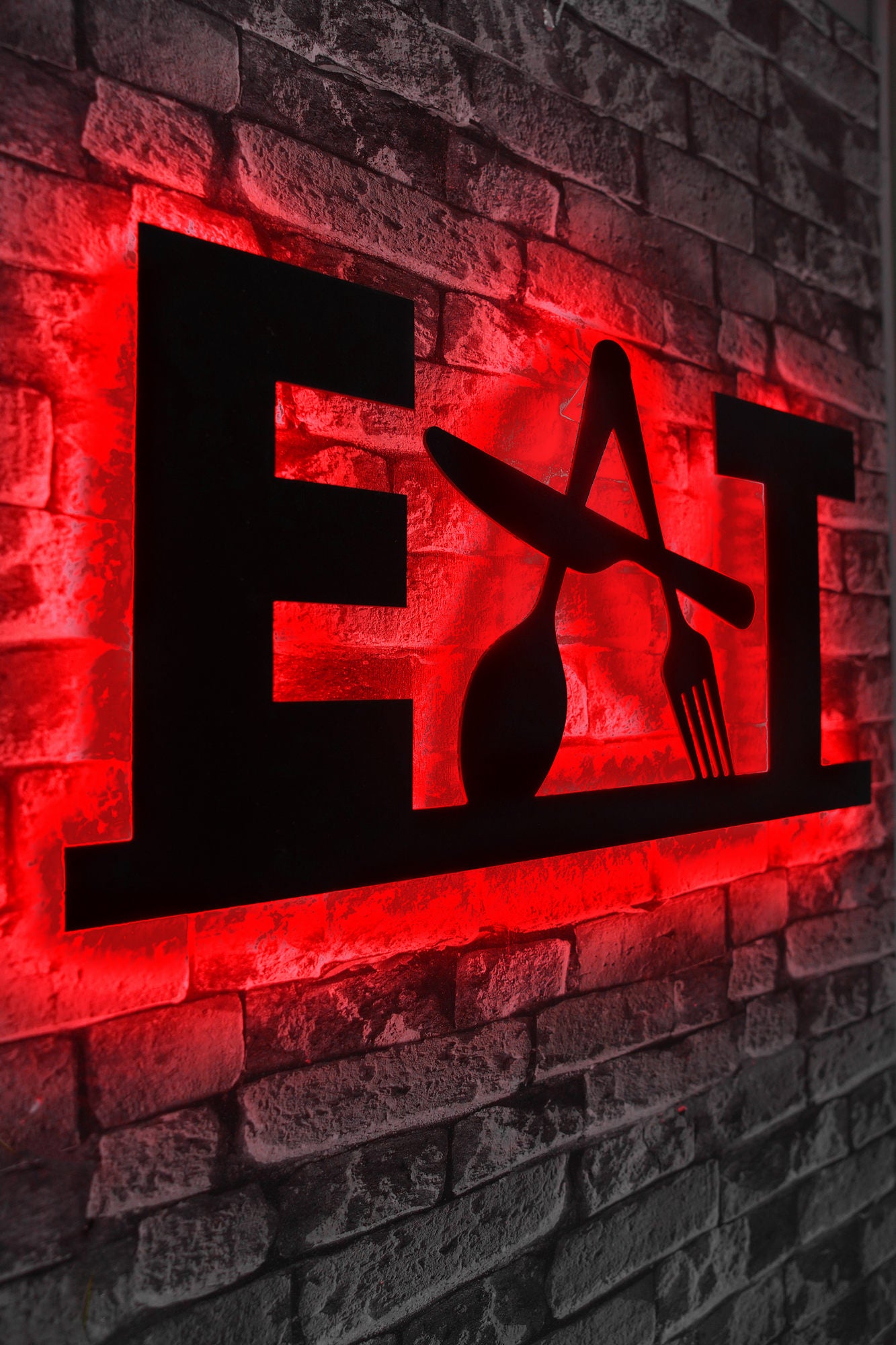 Iluminação LED Decorativa Vermelha com Base MDF - 60 LEDs/m e Adaptador 12V Incluído