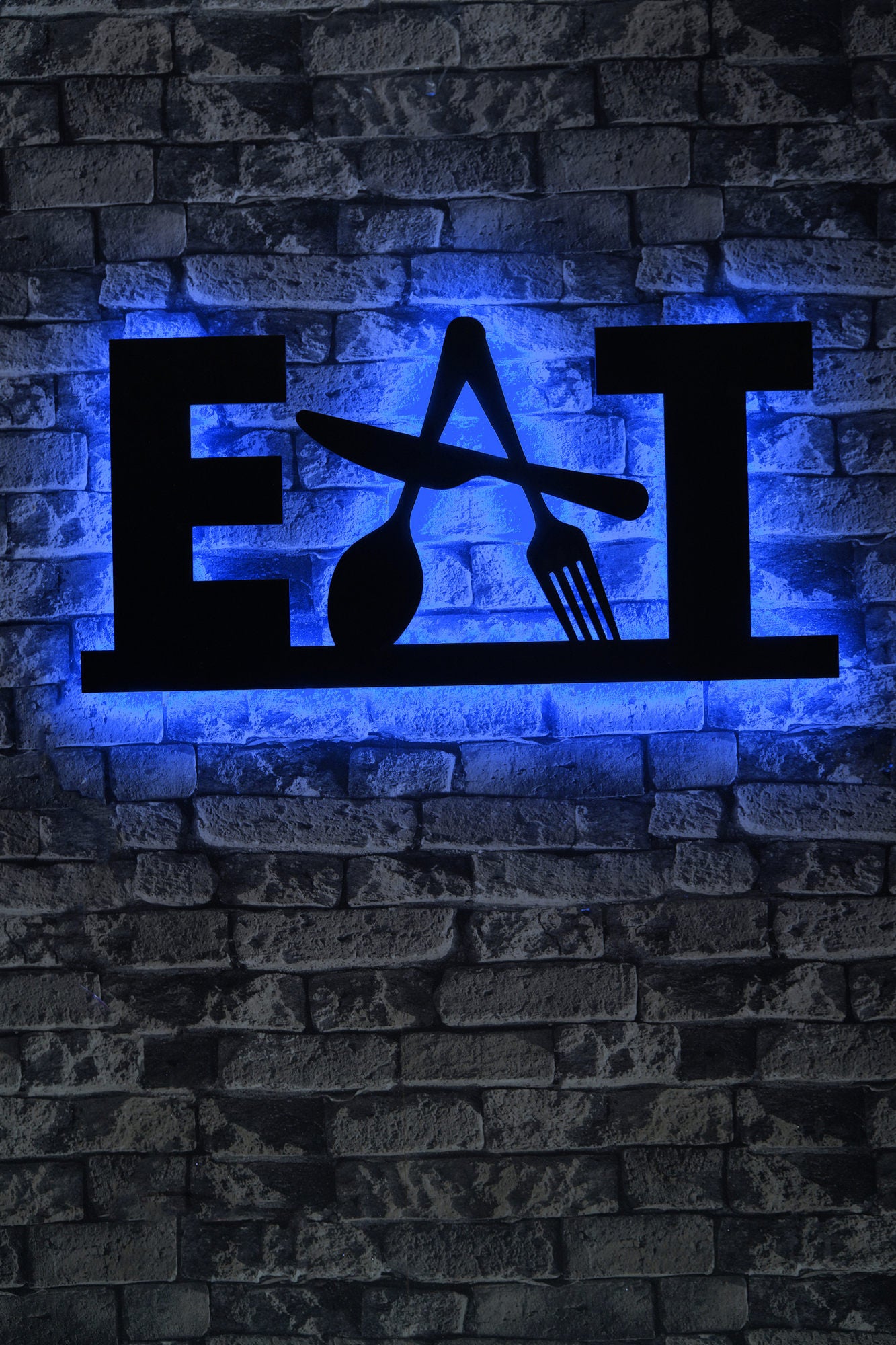 Iluminação LED Decorativa Azul com Base MDF - 60 LEDs/m e Adaptador 12V Incluído