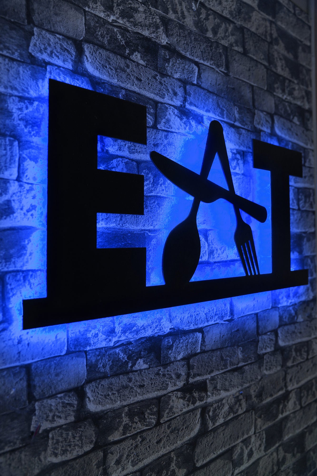 Iluminação LED Decorativa Azul com Base MDF - 60 LEDs/m e Adaptador 12V Incluído