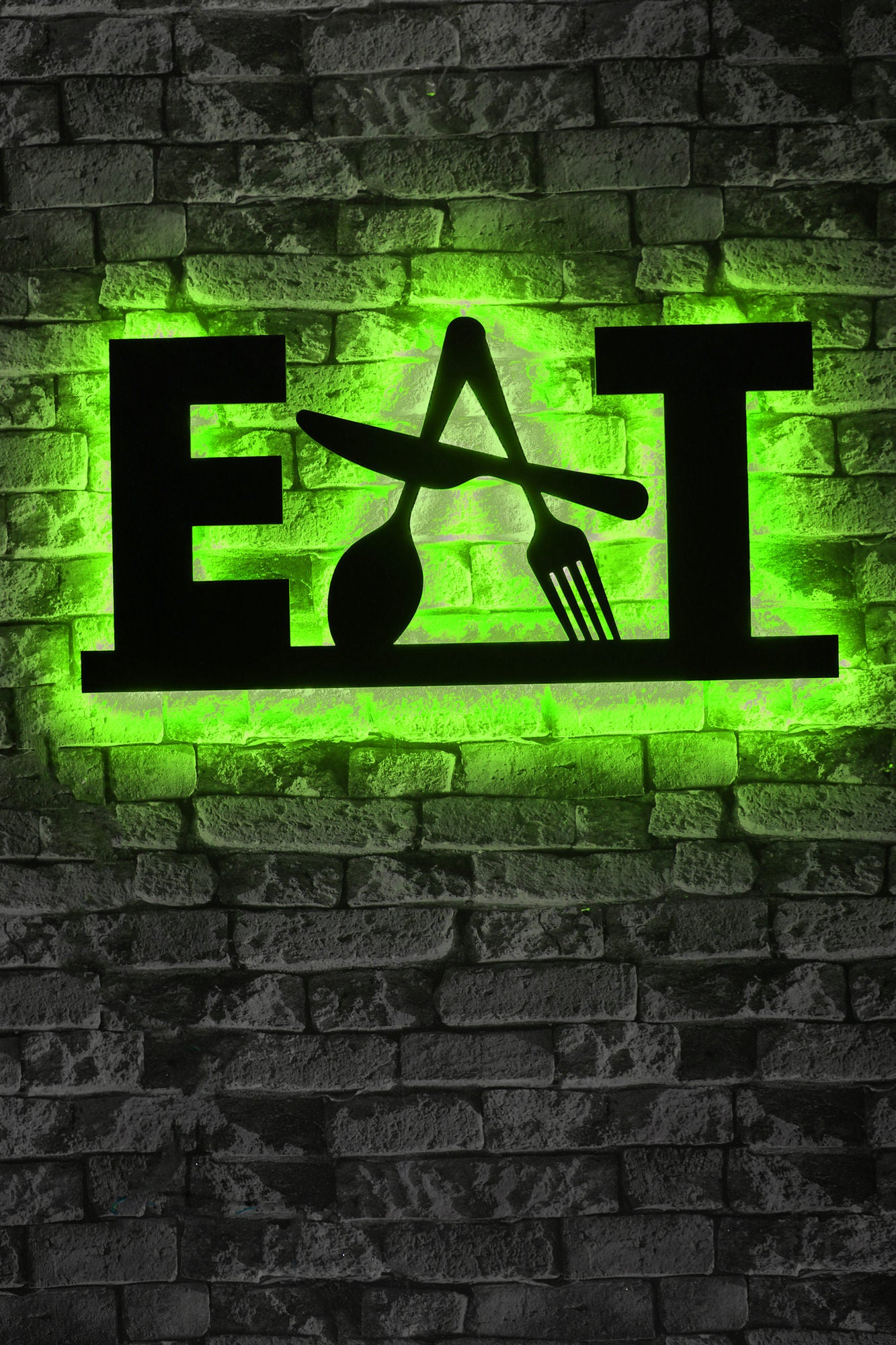 Iluminação LED Decorativa Verde com Base MDF - 60 LEDs/m e Adaptador 12V Incluído