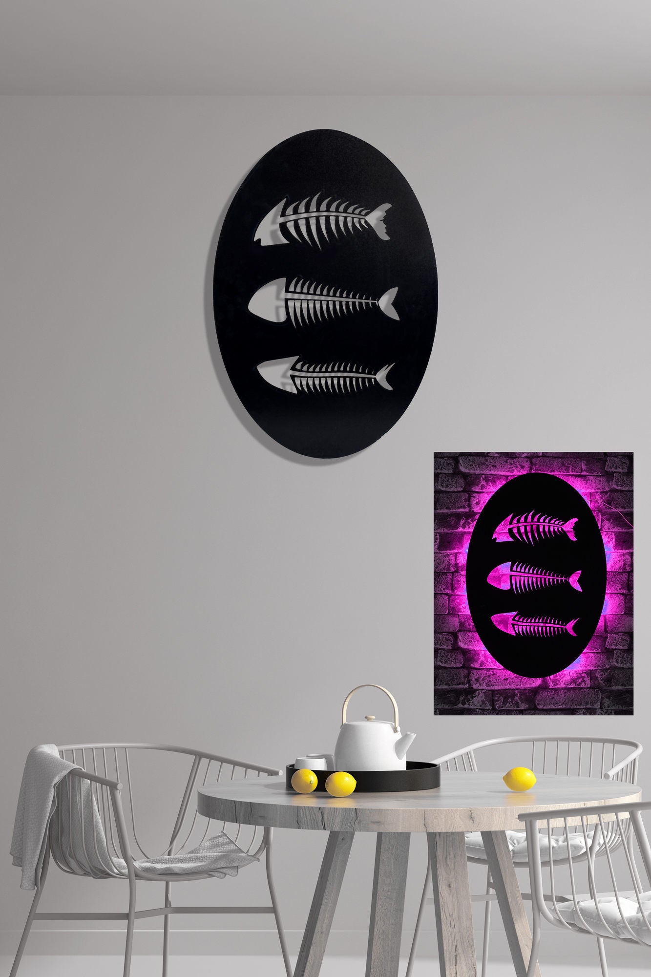 Painel LED Decorativo Rosa 60x40cm com Base MDF - 60 LEDs por Metro e Adaptador 12V Incluído