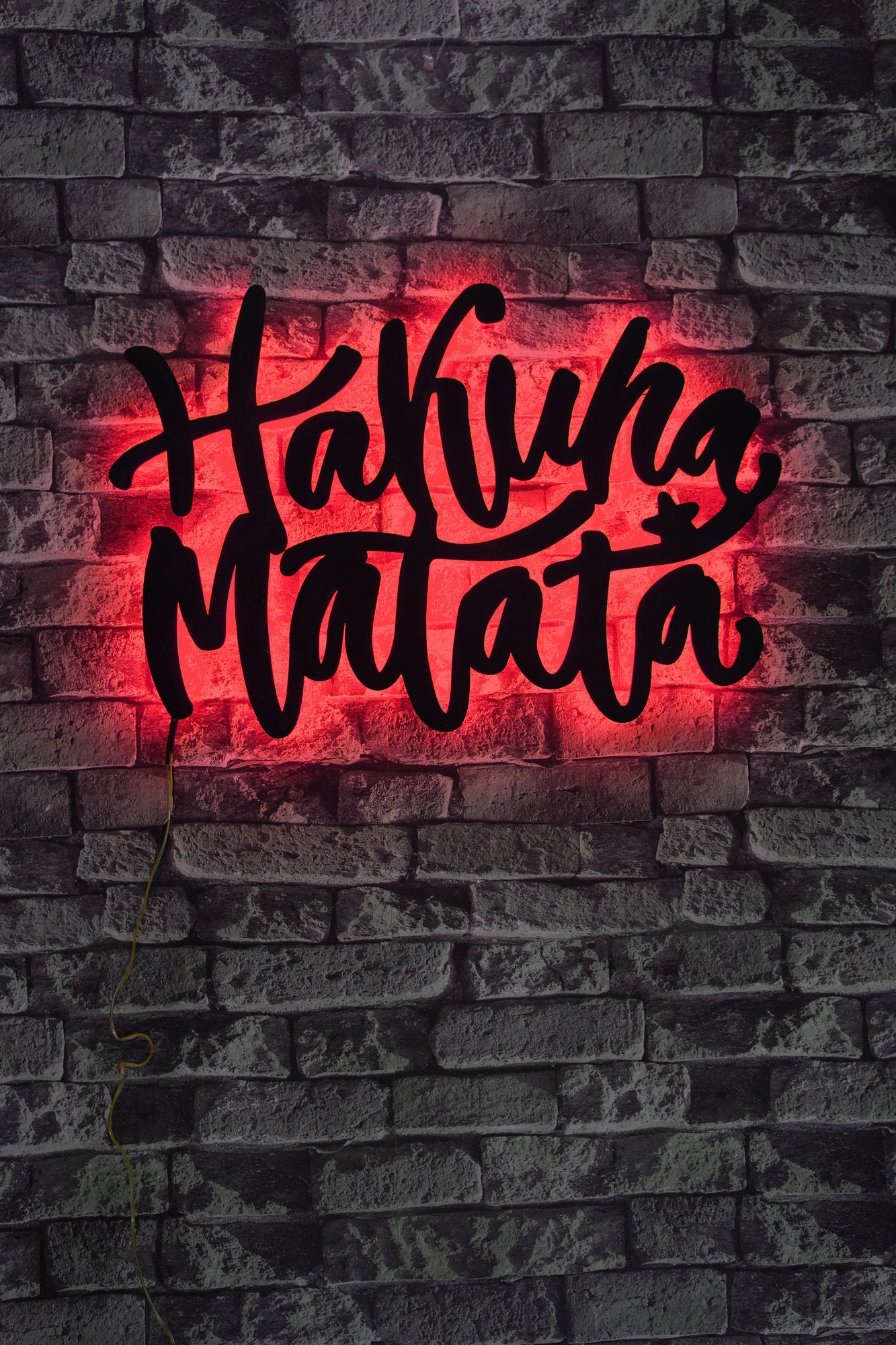 Painel LED Decorativo Vermelho 40x60cm - Iluminação Ambiente com 60 LEDs por Metro e Base MDF