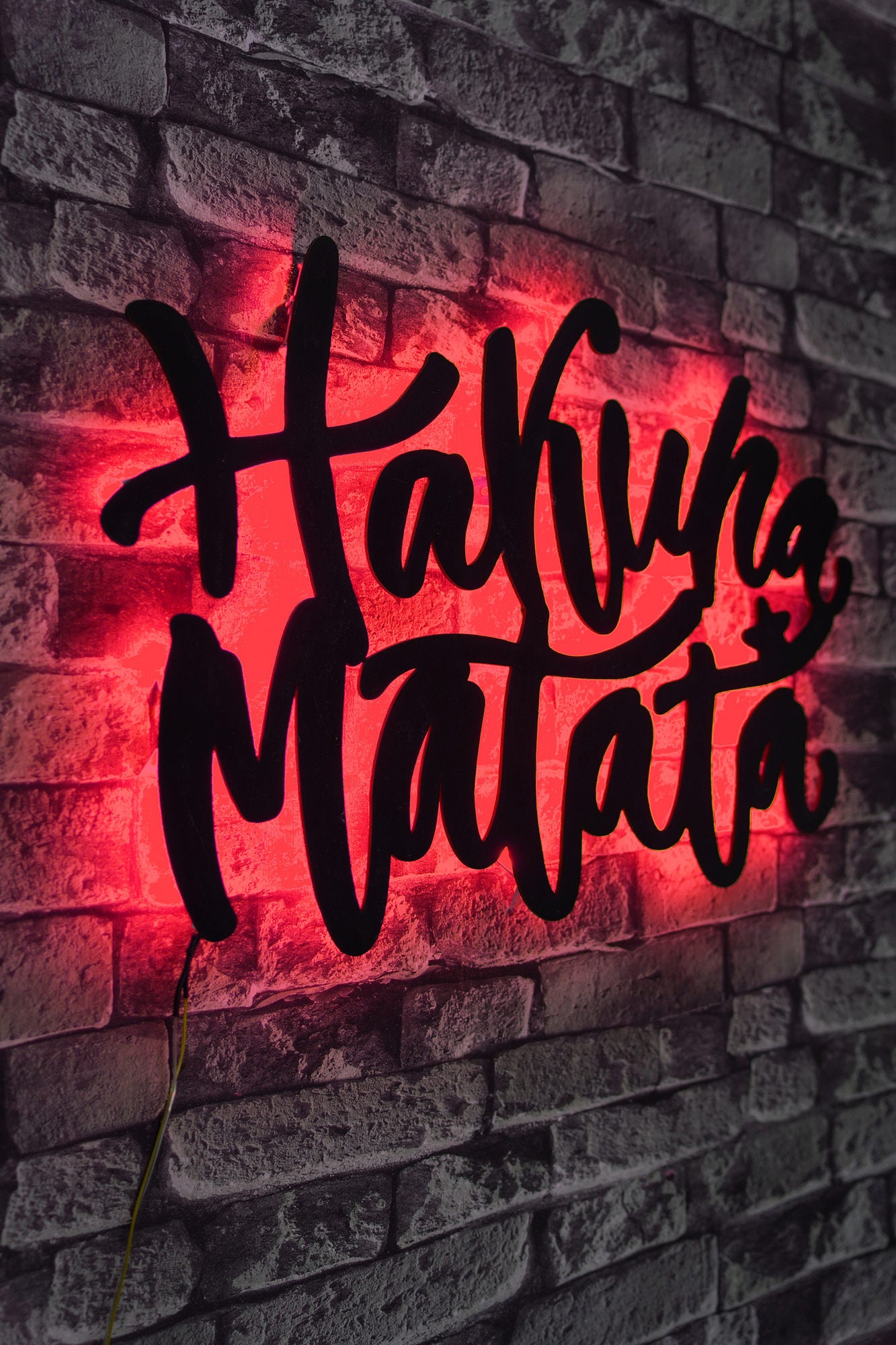 Painel LED Decorativo Vermelho 40x60cm - Iluminação Ambiente com 60 LEDs por Metro e Base MDF