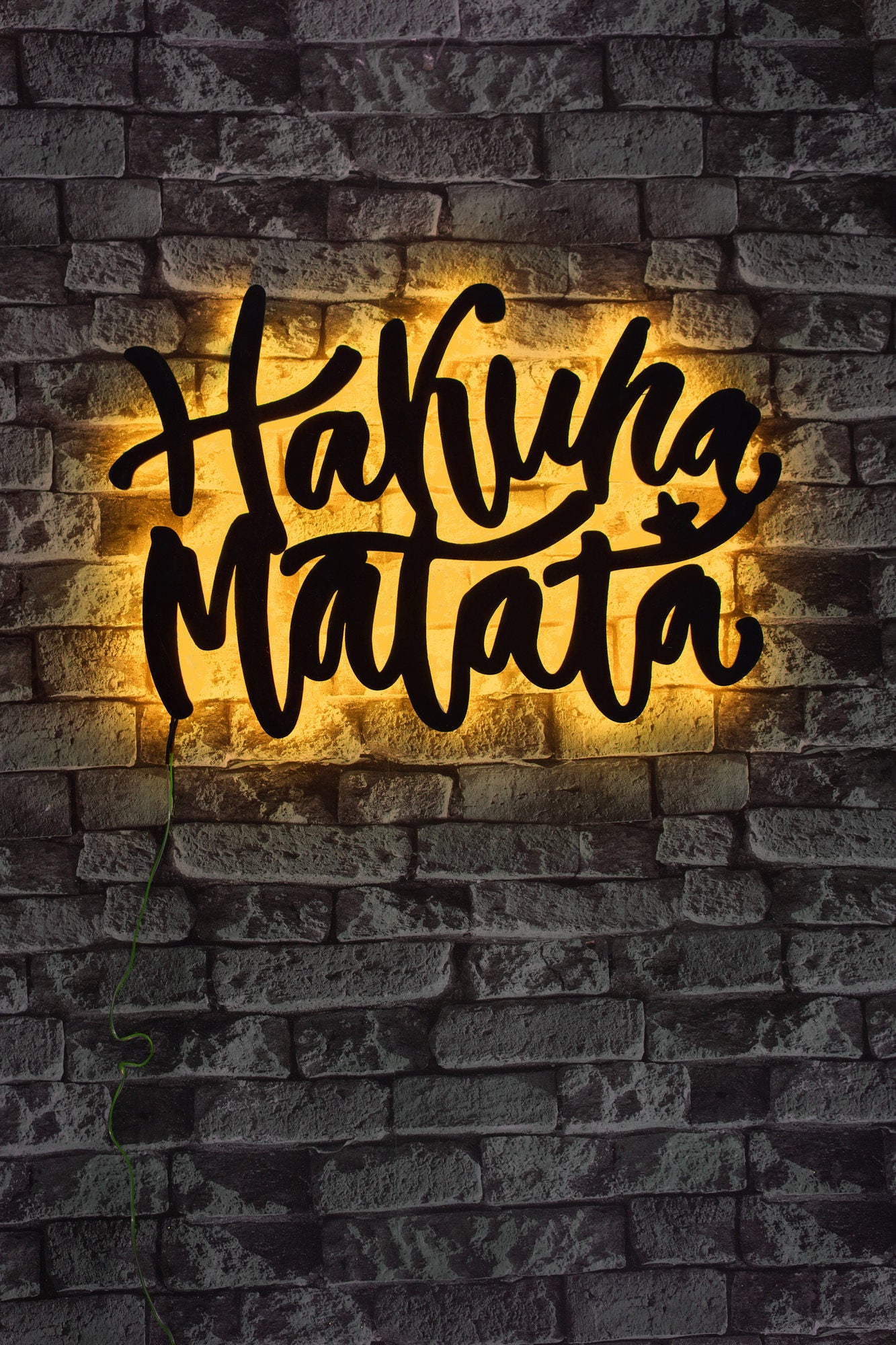 Painel Decorativo LED Amarelo 40x60cm - Iluminação Ambiente com Base MDF e 60 LEDs por Metro