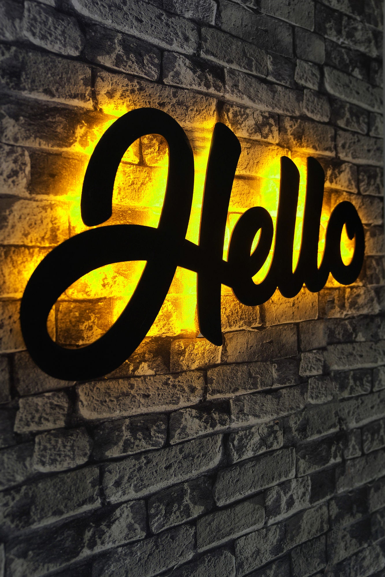 Iluminação LED Decorativa Amarela com Base MDF - 60 LEDs/m e Adaptador 12V Incluído