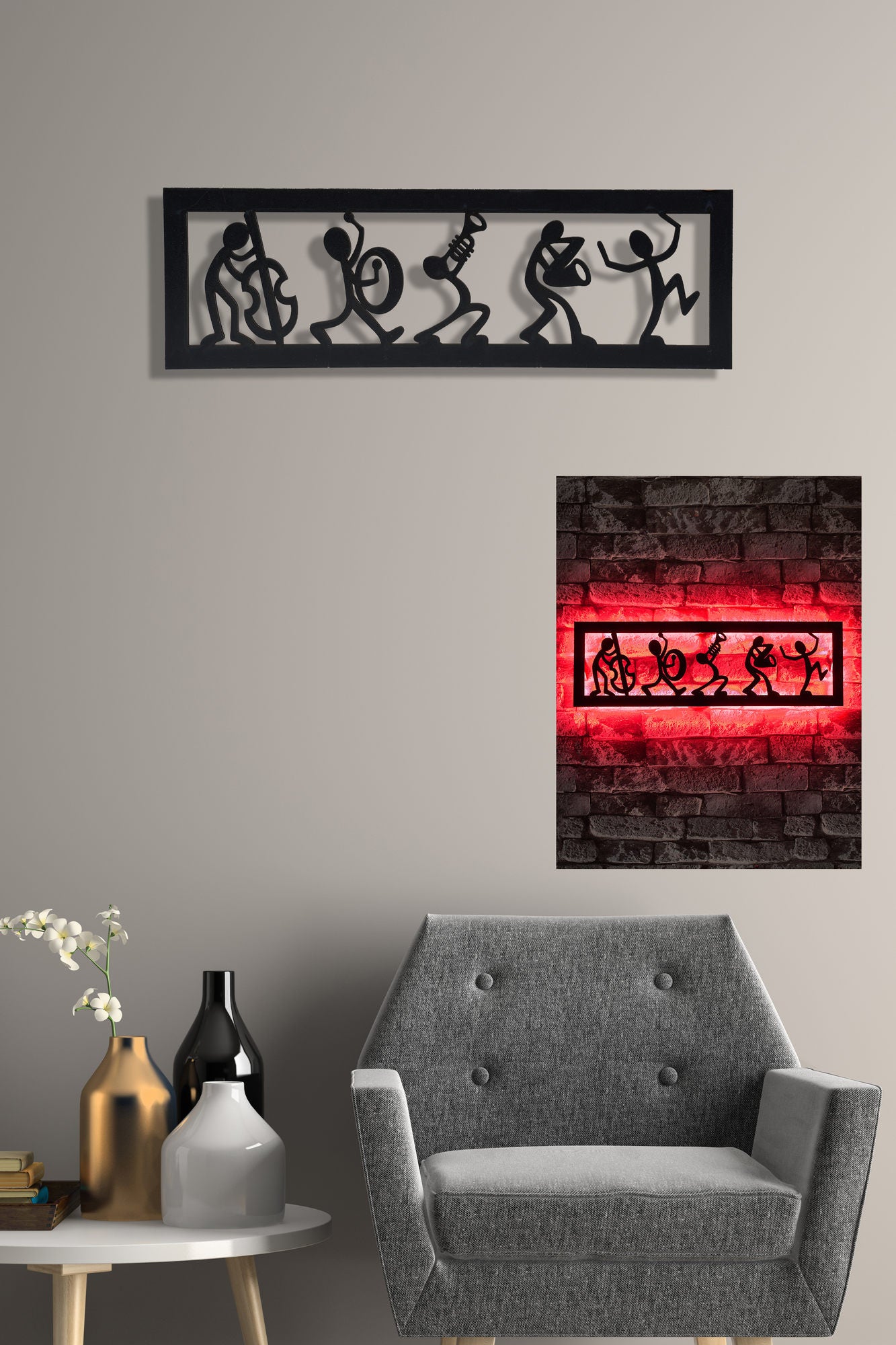 Iluminação LED Decorativa Vermelha com Base MDF - 60 LEDs por Metro e Adaptador 12V