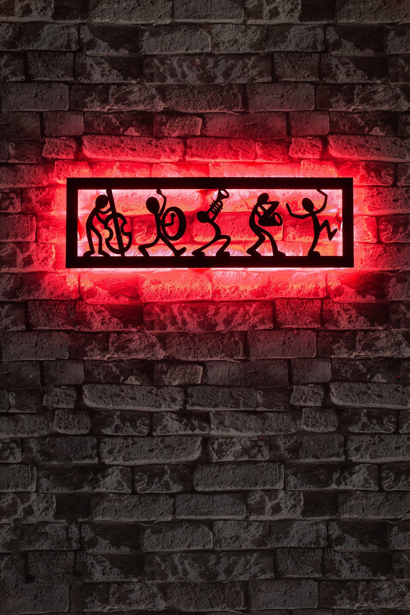 Iluminação LED Decorativa Vermelha com Base MDF - 60 LEDs por Metro e Adaptador 12V