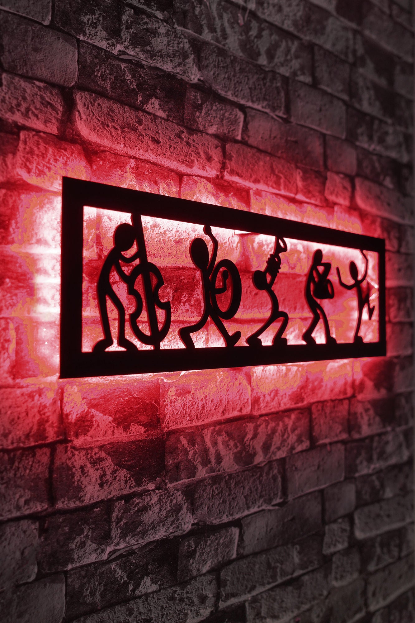 Iluminação LED Decorativa Vermelha com Base MDF - 60 LEDs por Metro e Adaptador 12V