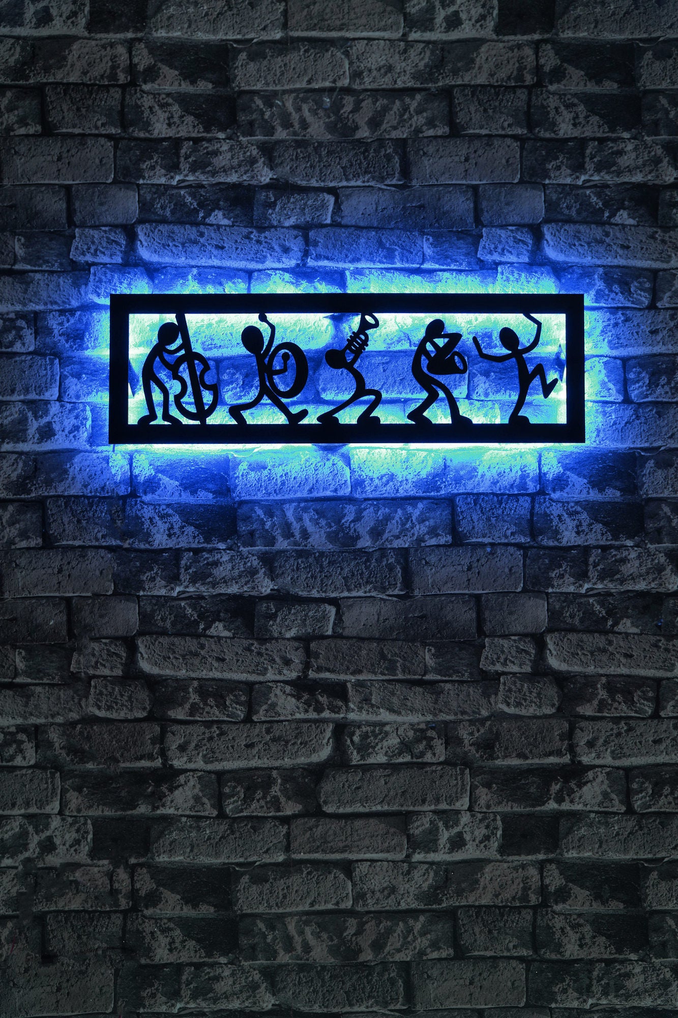 Iluminação LED Decorativa Azul com Base MDF - 60 LEDs/m e Adaptador 12V para Decoração Moderna