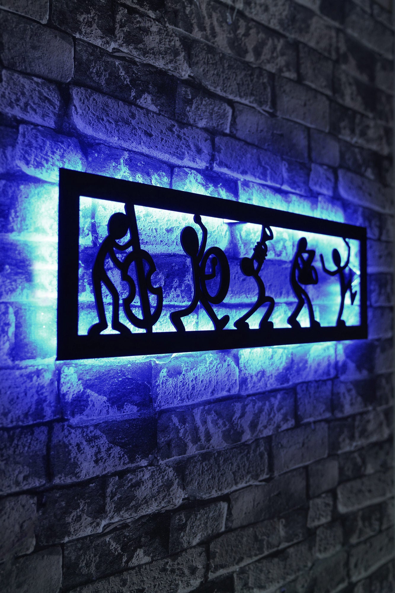 Iluminação LED Decorativa Azul com Base MDF - 60 LEDs/m e Adaptador 12V para Decoração Moderna