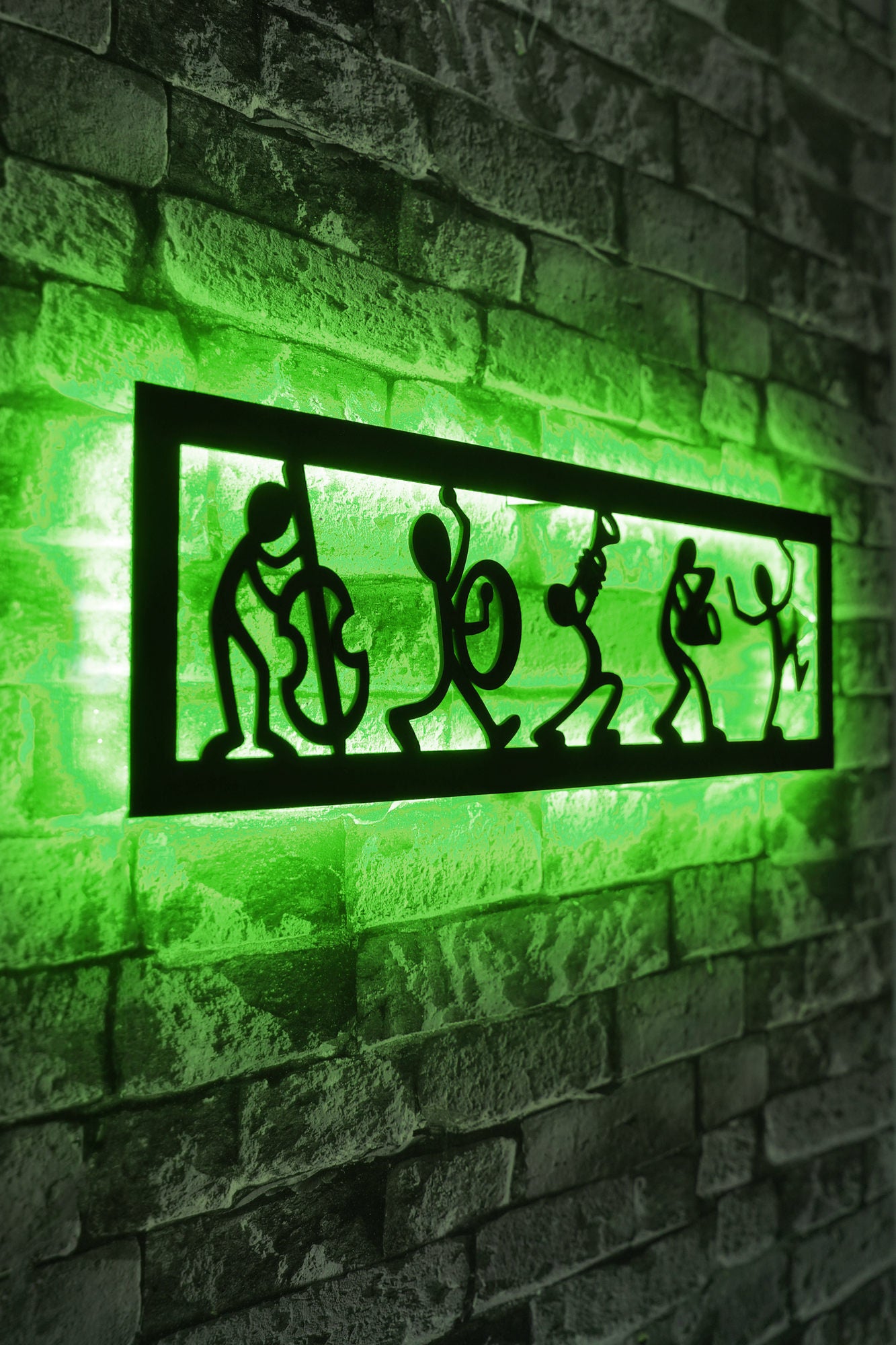 Iluminação LED Decorativa Verde com Base MDF - 60 LEDs por Metro e Adaptador 12V Incluído