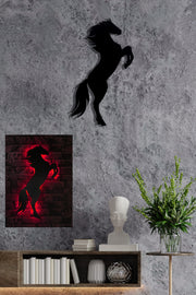 Iluminação LED Decorativa Vermelha 60x30cm - 60 LEDs por Metro com Base MDF Preta e Adaptador 12V