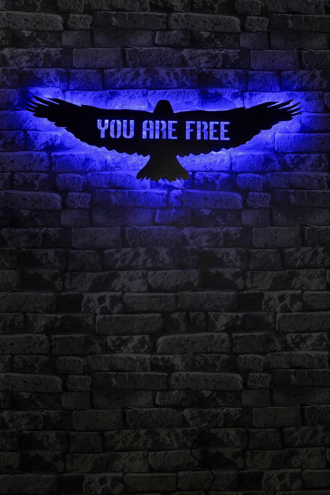 Iluminação LED Decorativa Azul com Base MDF - 60 LEDs/m e Adaptador 12V Incluído