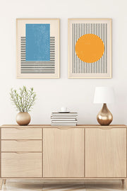 Conjunto de 2 Quadros Decorativos MDF Emoldurados Multicolor 35x50cm - Madeira Maciça