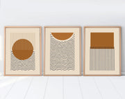 Quadro Decorativo Tríptico Huhu100 50 x 70 cm (3 Peças), Multicolor, MDF 3 mm com Moldura em Madeira Maciça