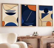 Pintura Decorativa em MDF com Moldura (3 Peças) – 50 x 70 cm – MDF e Madeira Maciça