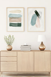 Conjunto de 2 Quadros Decorativos MDF Emoldurados Multicolor 35x50cm - Madeira Maciça