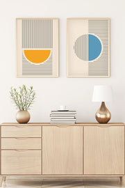 Conjunto de 2 Quadros Decorativos MDF Emoldurados Multicolor 35x50cm - Madeira Maciça