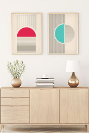 Conjunto de 2 Quadros Decorativos MDF Emoldurados Multicolor 70x50cm - Transforme o Seu Espaço com Arte Moderna