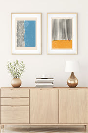 Conjunto de 2 Quadros Decorativos MDF Emoldurados Huhu107 - 20x30cm Multicolor com Moldura de Madeira Maciça