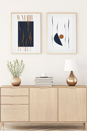 Quadro Decorativo MDF Emoldurado Multicolor Huhu108 - 2 Peças 35x50cm Madeira Maciça