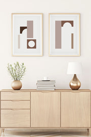 Conjunto de 2 Quadros Decorativos MDF Emoldurados Huhu110 - 30x40cm Multicolor com Moldura de Madeira Maciça