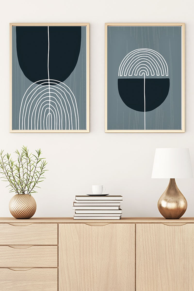 Conjunto de 2 Quadros Decorativos MDF Emoldurados Multicolor 35x50cm - Madeira Maciça